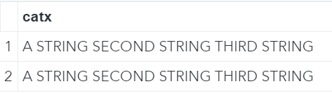 Concatenate strings with the CATX Function with blank separator.