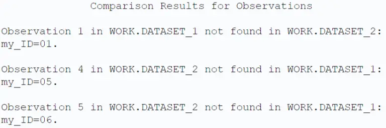 How To Compare Datasets In SAS - SAS Example Code