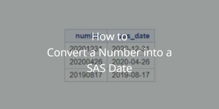 How To Convert Number To Date Sas