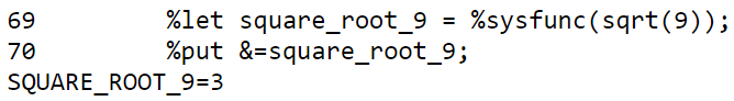 Calculate the square root in a macro with the SQRT function